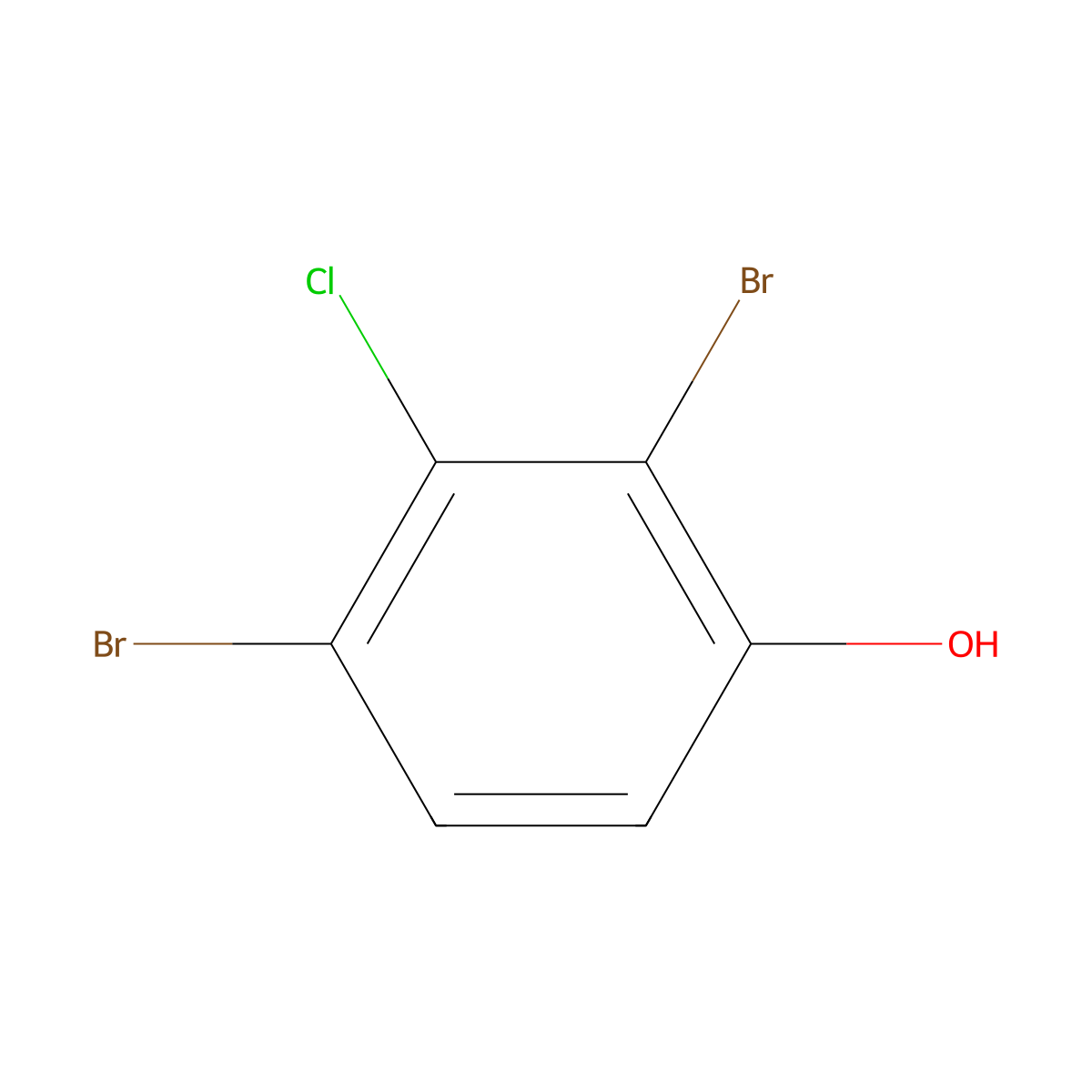 2,4-Dibromo-3-chlorophenol molecular structure, CAS 855839-02-0