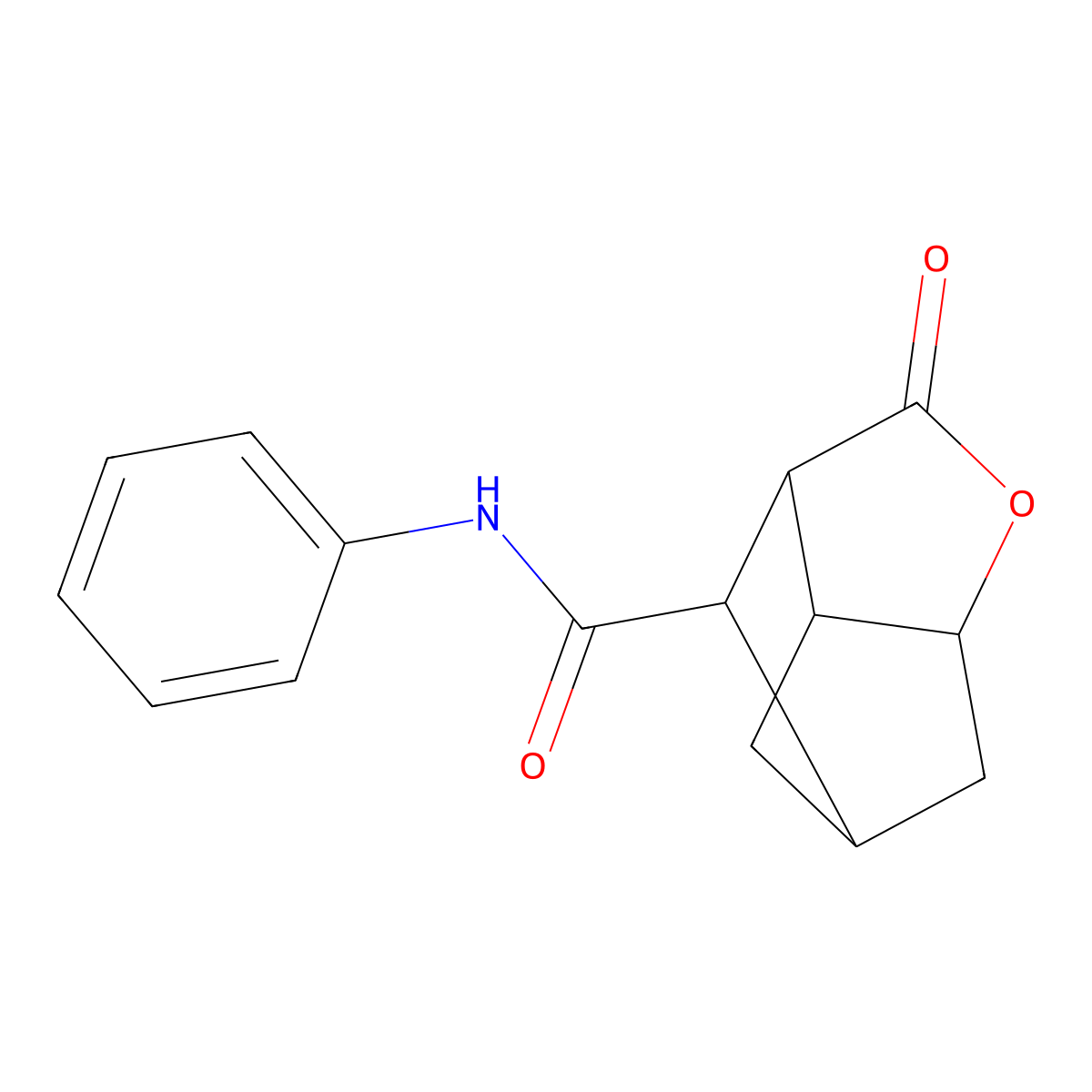 2-oxo-N-phenylhexahydro-2H-3,5-methanocyclopenta[b]furan-7-carboxamide molecular structure, CAS 855840-69-6