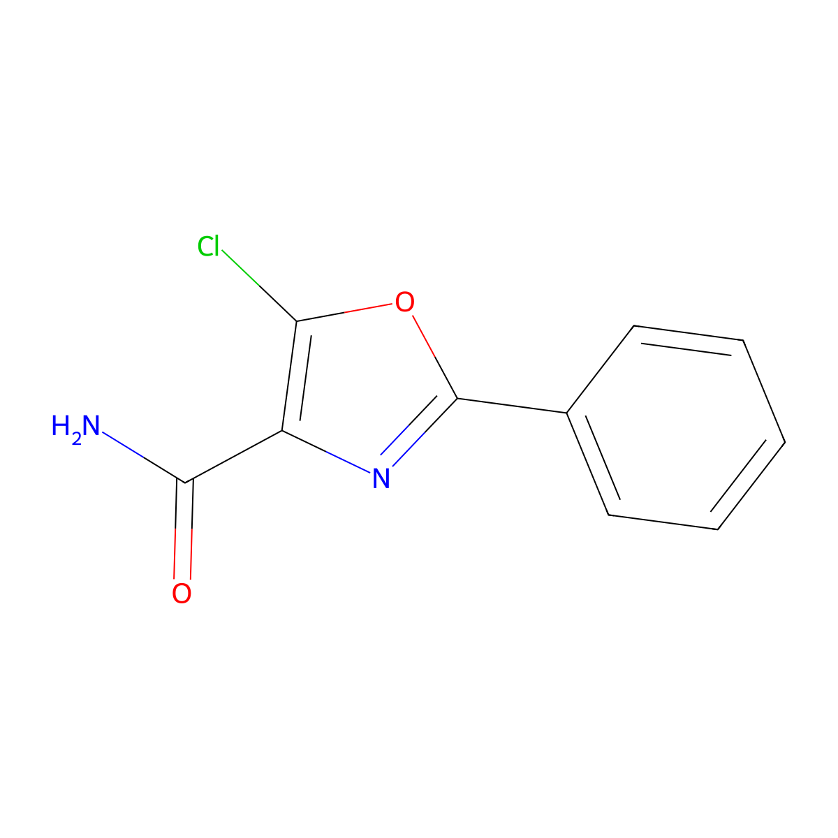 5-Chloro-2-phenyl-1,3-oxazole-4-carboxamide molecular structure, CAS 855841-14-4