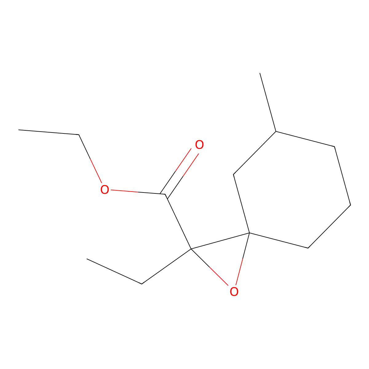 Ethyl 2-ethyl-5-methyl-1-oxaspiro[2.5]octane-2-carboxylate molecular structure, CAS 855842-96-5