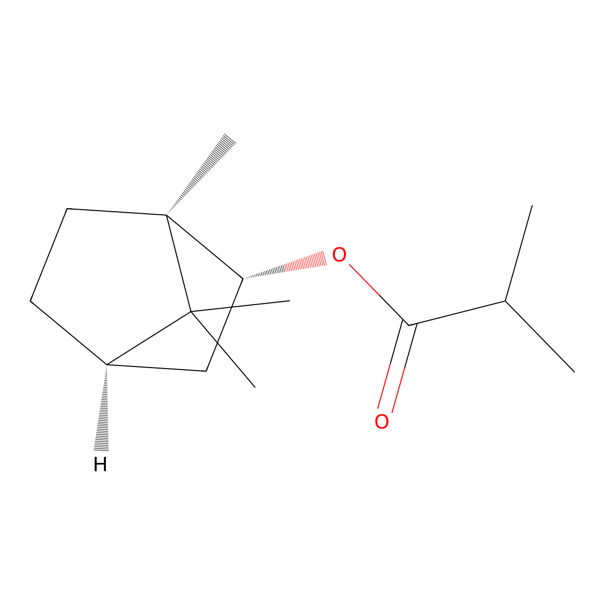 Isobornyl isobutyrate molecular structure, CAS 85586-67-0