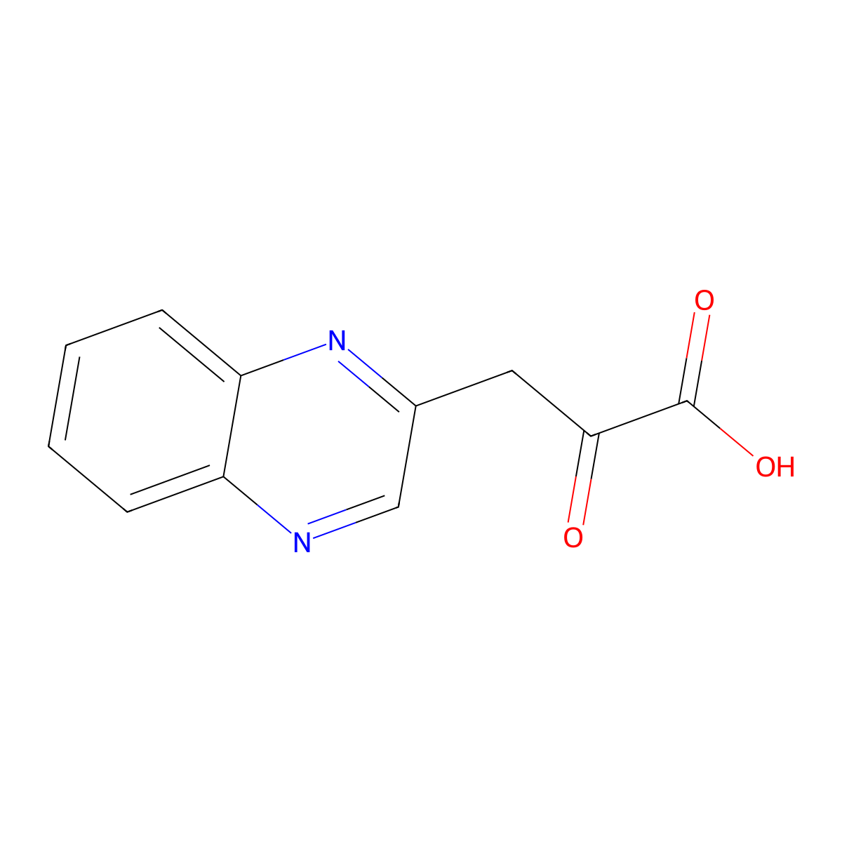 2-Oxo-3-(quinoxalin-2-yl)propanoicacid molecular structure, CAS 855873-84-6