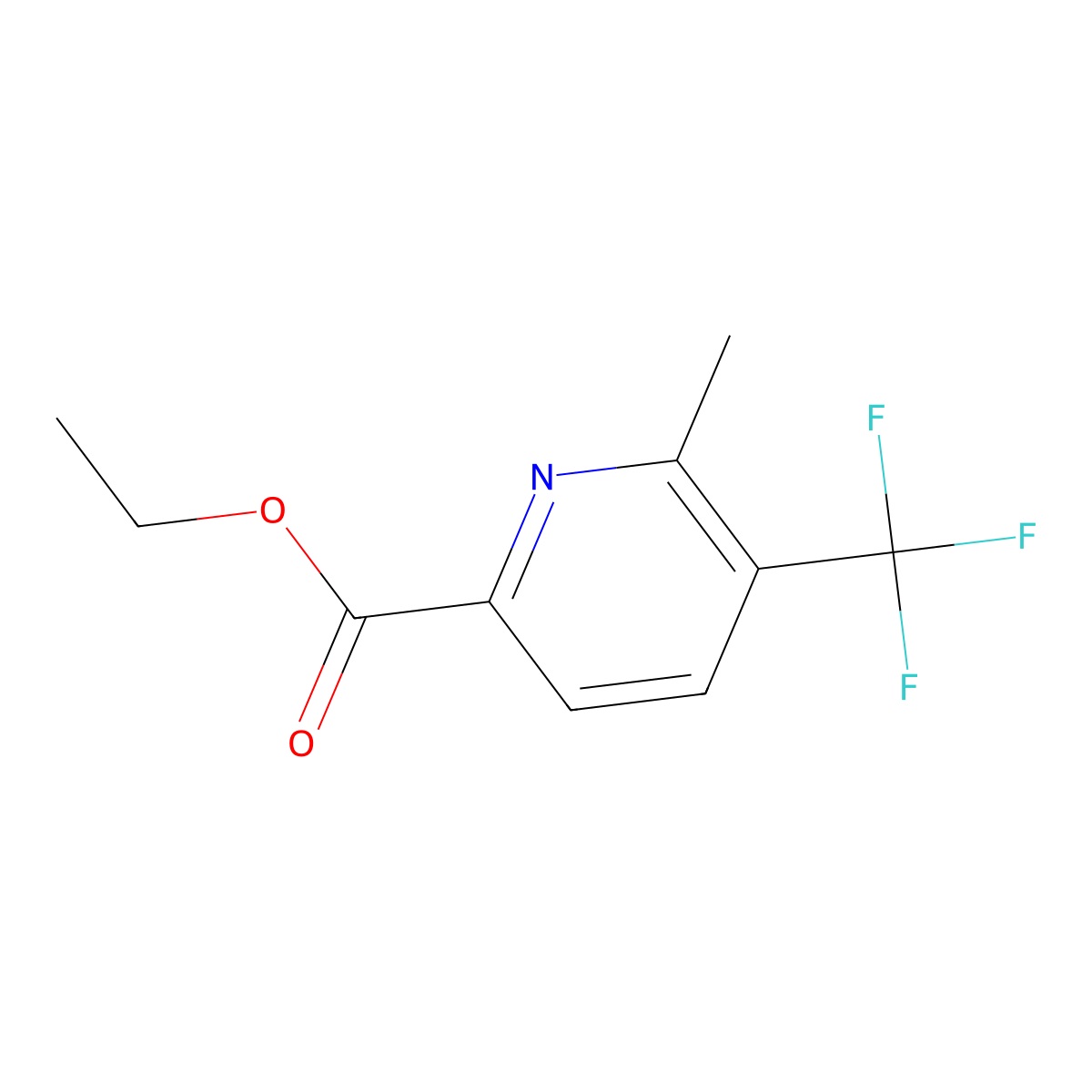 6-Methyl-5-(trifluoromethyl)-2-pyridinecarboxylic acid ethyl ester molecular structure, CAS 855911-75-0