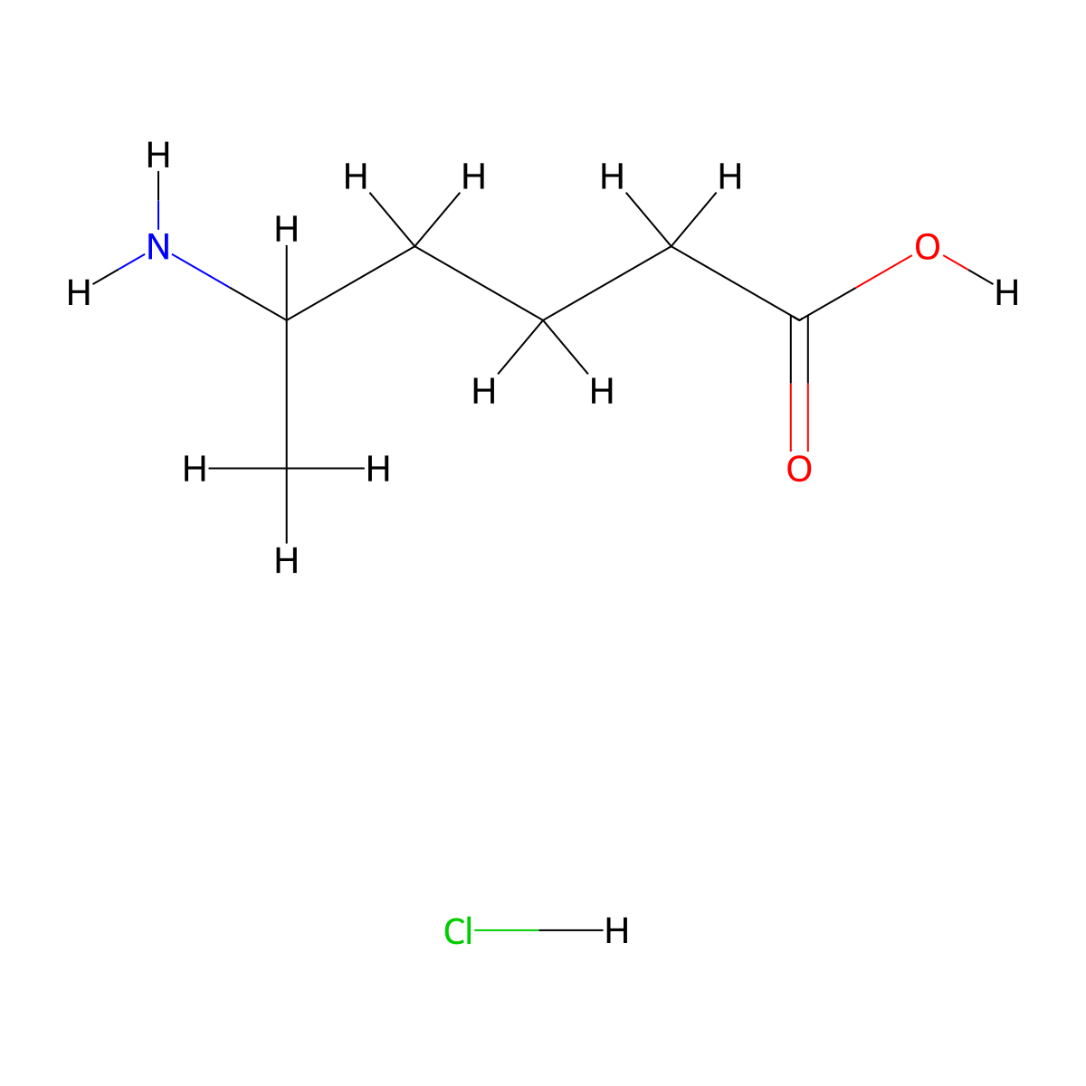 5-Aminohexanoic acid hydrochloride molecular structure, CAS 855913-65-4