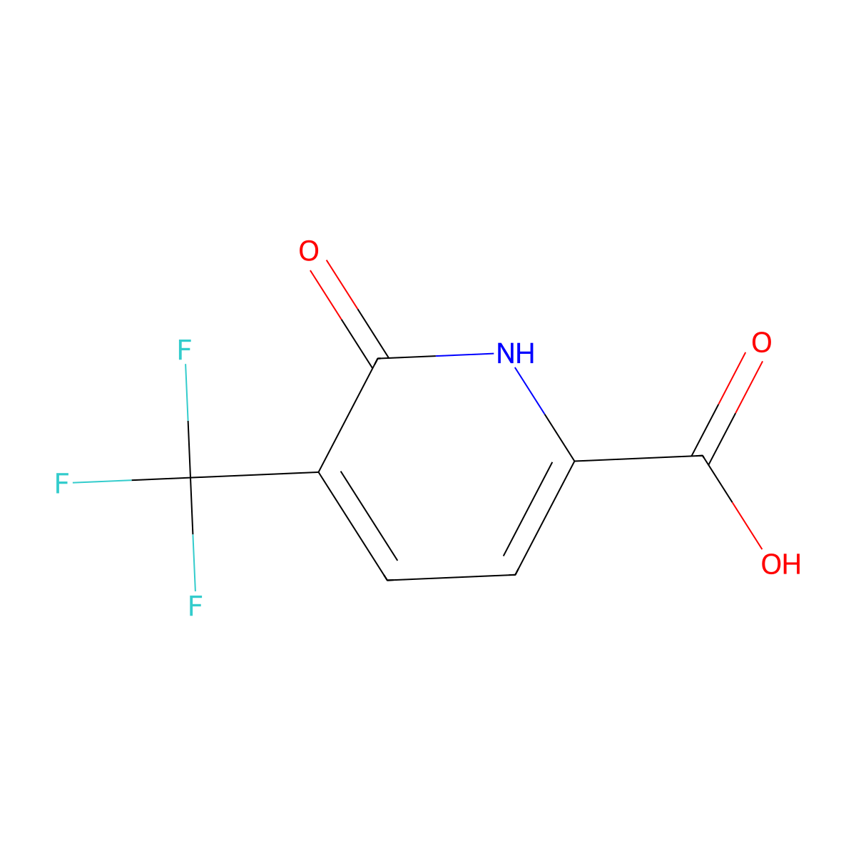 6-Oxo-5-(trifluoromethyl)-1,6-dihydropyridine-2-carboxylic acid molecular structure, CAS 855915-13-8