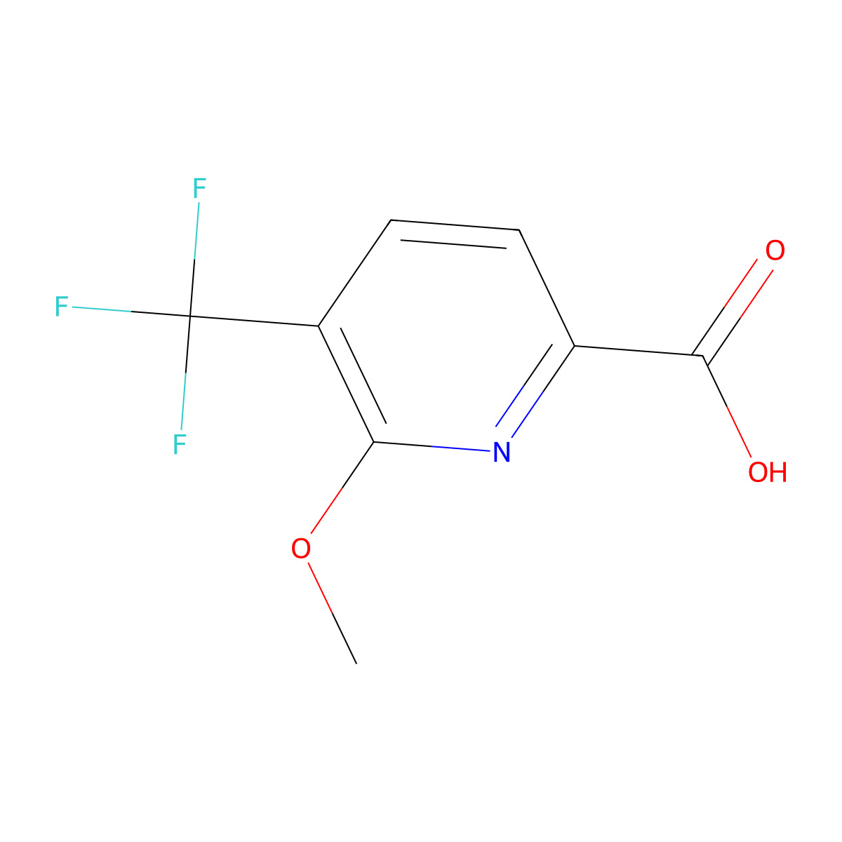 6-Methoxy-5-(trifluoromethyl)picolinic acid molecular structure, CAS 855915-29-6