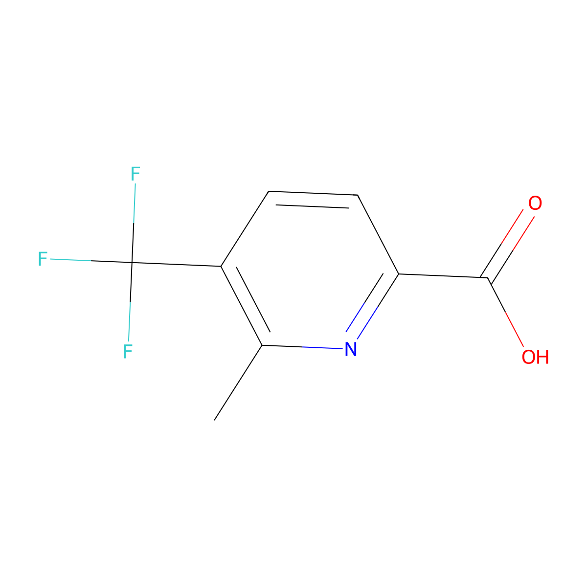 6-Methyl-5-(trifluoromethyl)picolinic acid molecular structure, CAS 855916-28-8