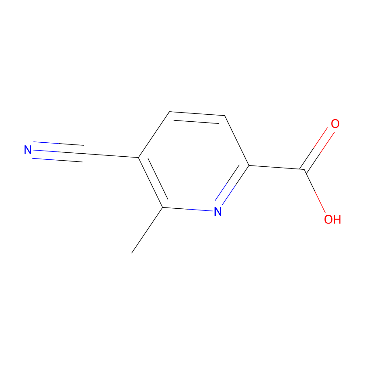 5-Cyano-6-methylpyridine-2-carboxylic acid molecular structure, CAS 855916-58-4