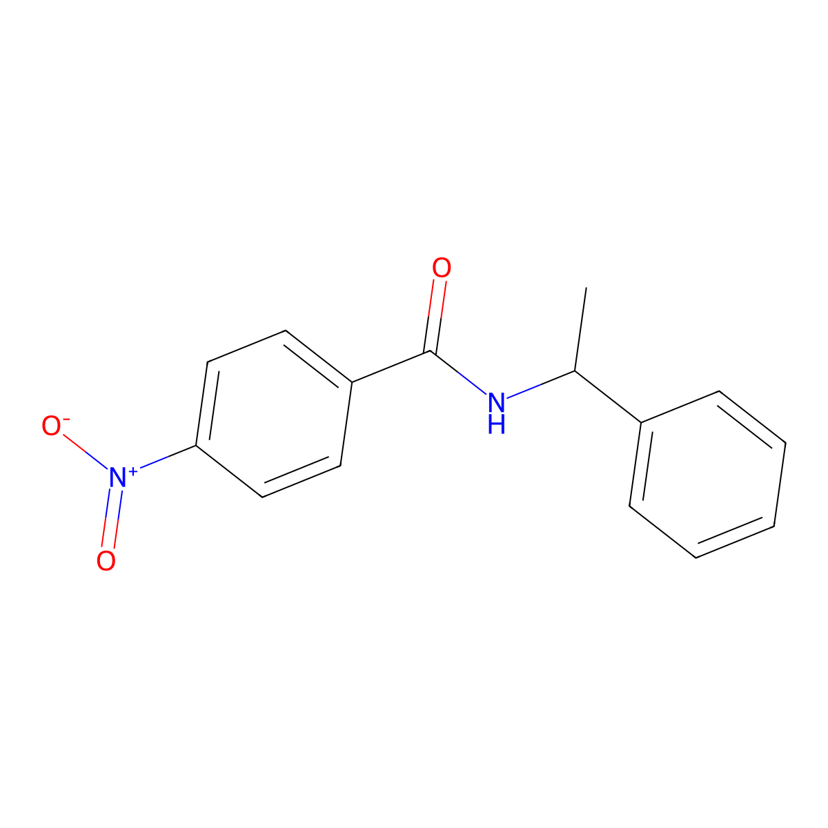 4-nitro-N-(1-phenylethyl)benzamide molecular structure, CAS 85592-74-1