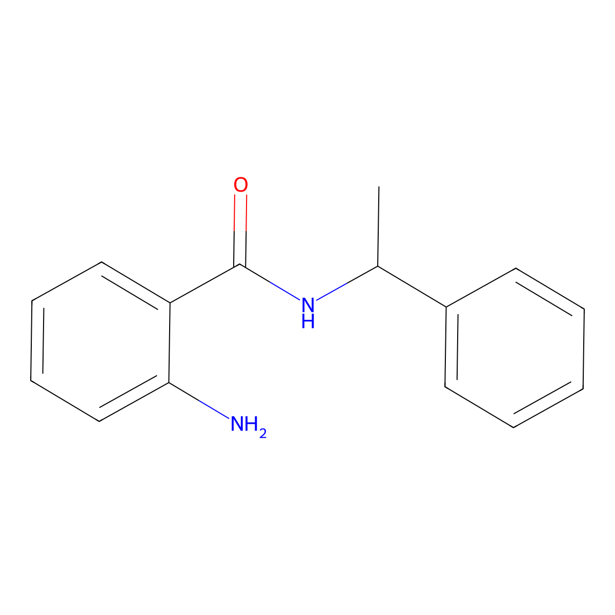 2-amino-N-(1-phenylethyl)benzamide molecular structure, CAS 85592-80-9