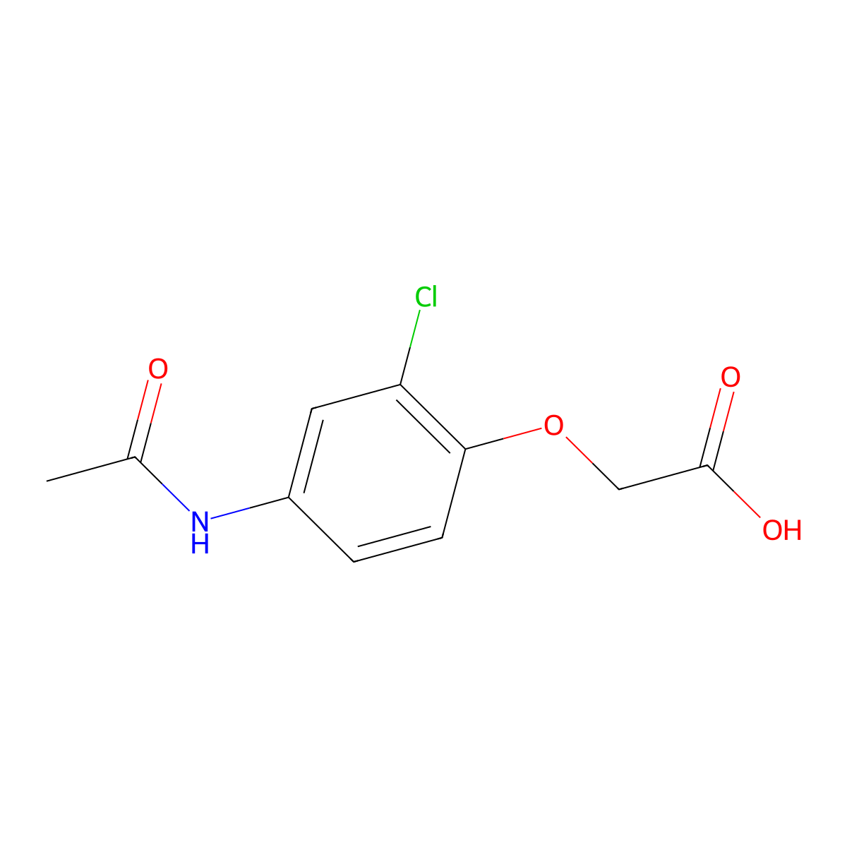 2-(2-Chloro-4-acetamidophenoxy)acetic acid molecular structure, CAS 855932-02-4