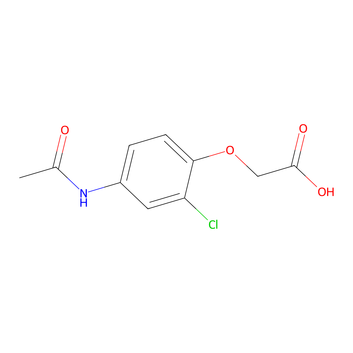 2-(2-Chloro-4-acetamidophenoxy)acetic acid molecular structure, CAS 855932-02-4