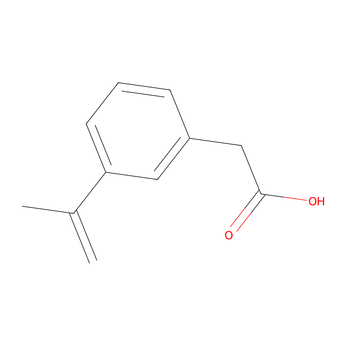 2-(3-Prop-1-en-2-ylphenyl)aceticacid molecular structure, CAS 855936-86-6