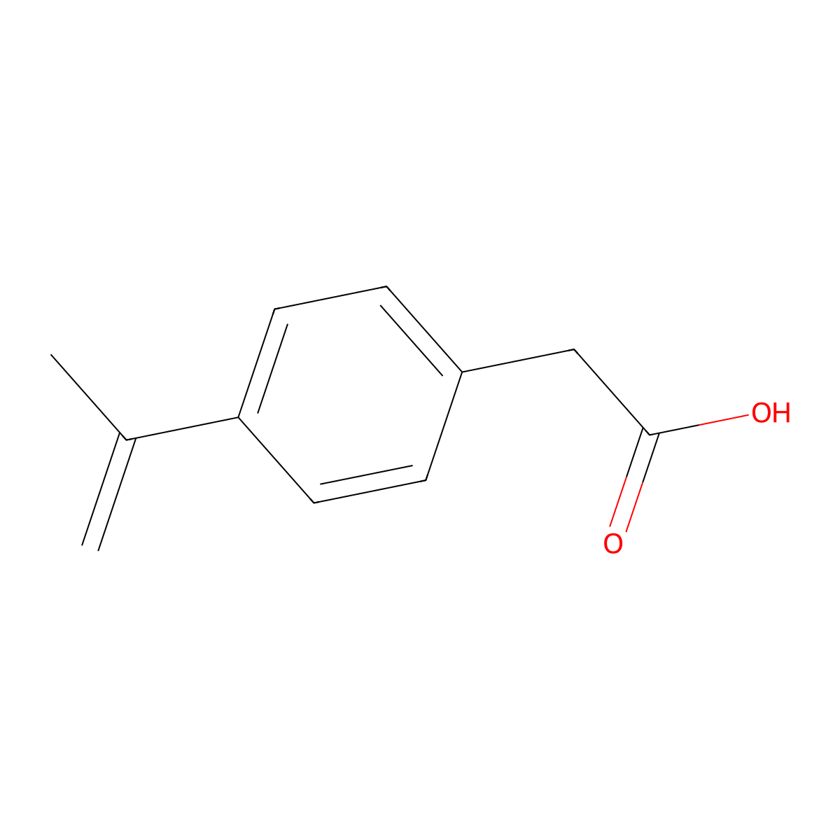 2-[4-(Prop-1-EN-2-YL)phenyl]acetic acid molecular structure, CAS 855936-94-6