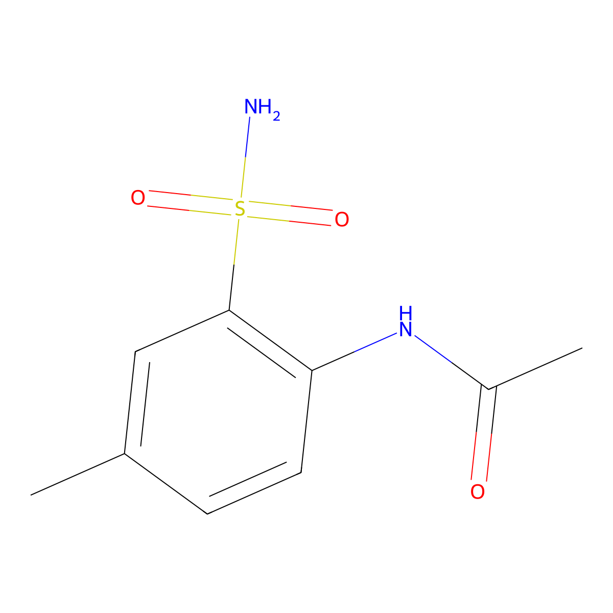 N-(4-methyl-2-sulfamoylphenyl)acetamide molecular structure, CAS 855941-97-8