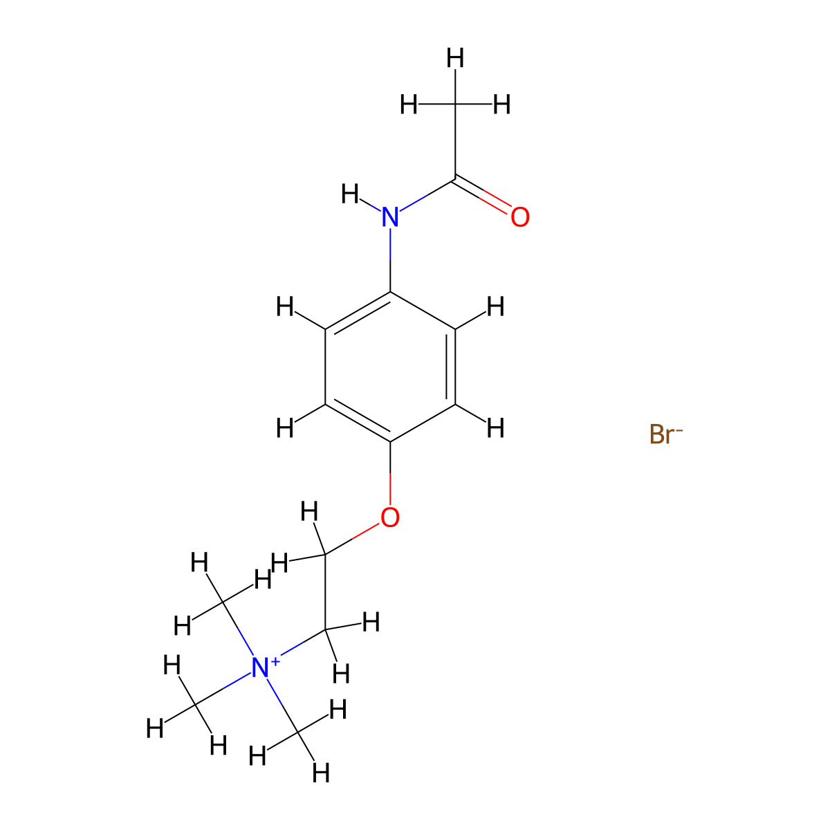 2-(4-Acetamidophenoxy)-N,N,N-trimethylethanaminium bromide molecular structure, CAS 855945-03-8