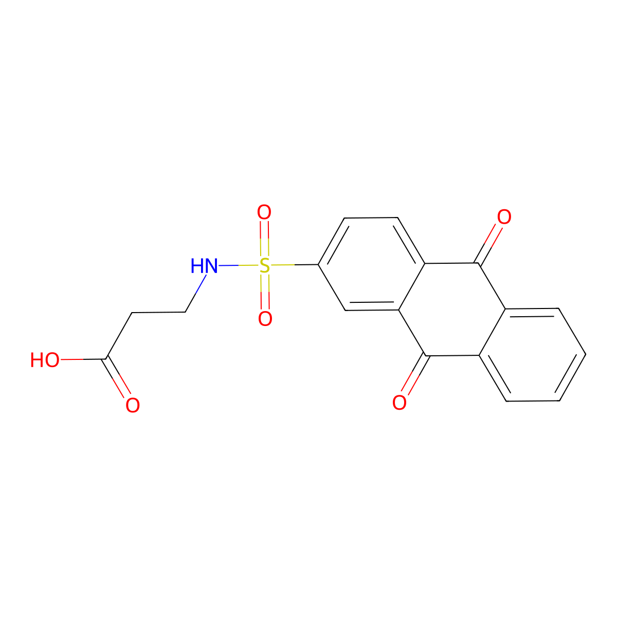 3-(9,10-Dioxo-9,10-dihydroanthracene-2-sulfonamido)propanoic acid molecular structure, CAS 855945-66-3
