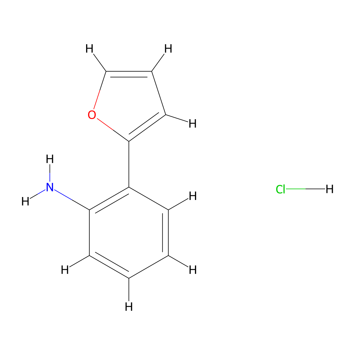 2-(Furan-2-yl)aniline hydrochloride molecular structure, CAS 855948-13-9