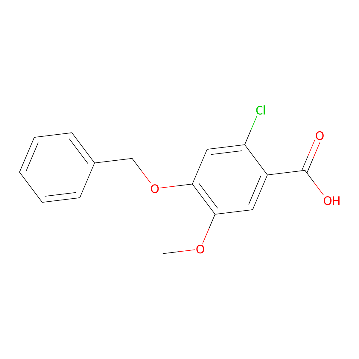4-(Benzyloxy)-2-chloro-5-methoxybenzoic acid molecular structure, CAS 855948-74-2