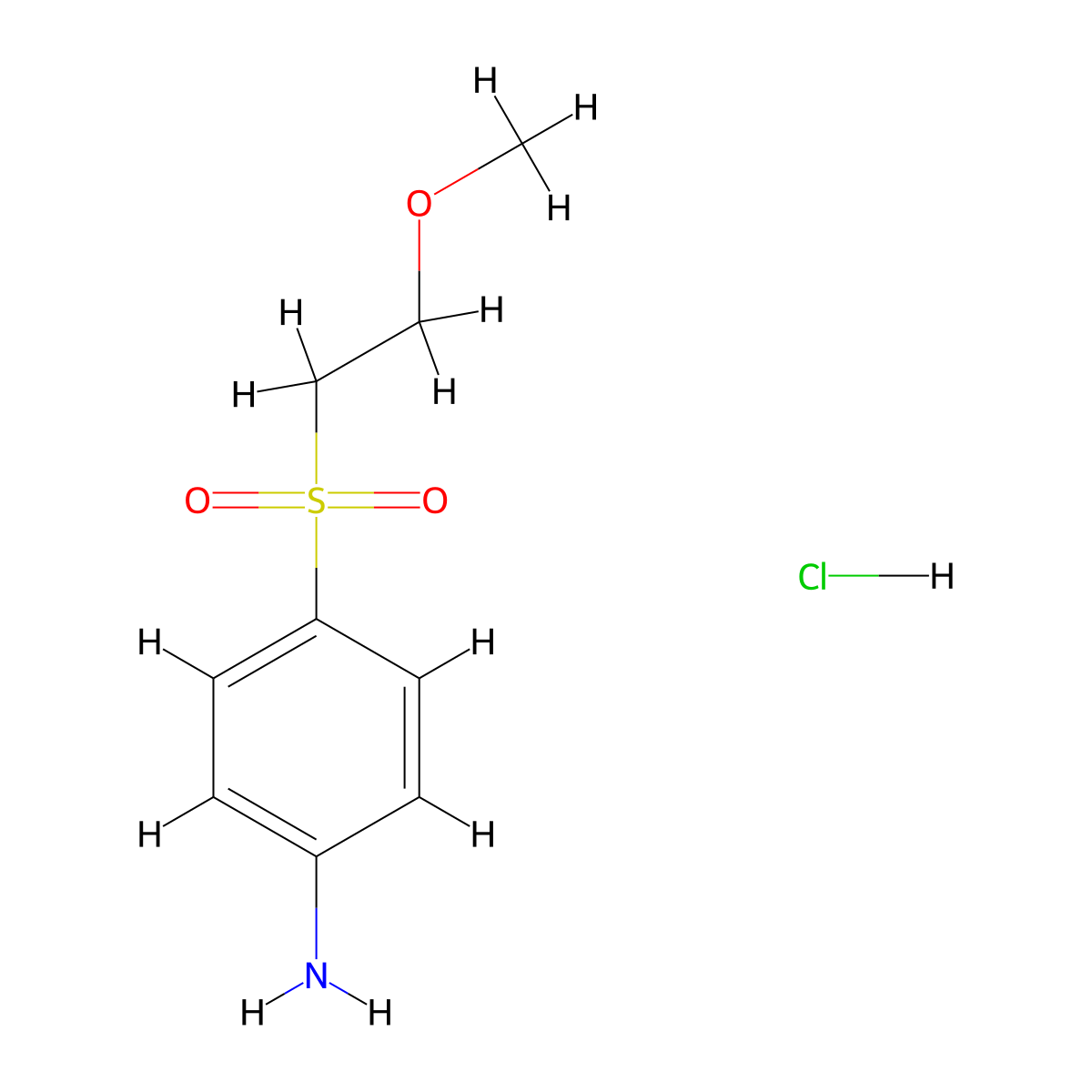 4-(2-Methoxyethanesulfonyl)aniline hydrochloride molecular structure, CAS 855949-06-3