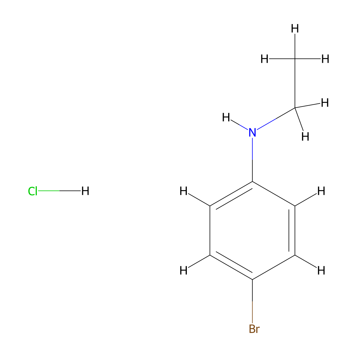 4-Bromo-N-ethylaniline hydrochloride molecular structure, CAS 855949-09-6