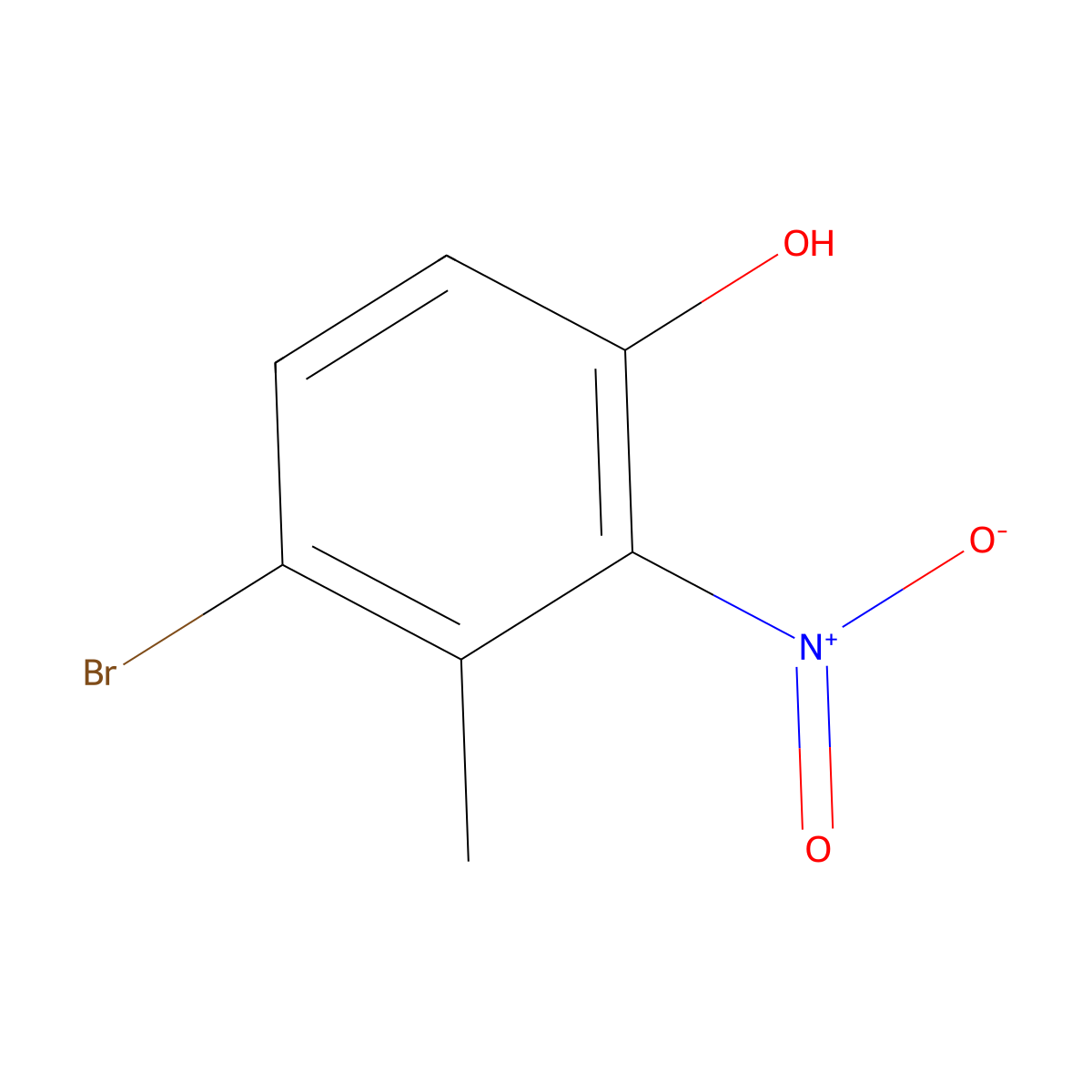 4-Bromo-3-methyl-2-nitrophenol molecular structure, CAS 85598-12-5