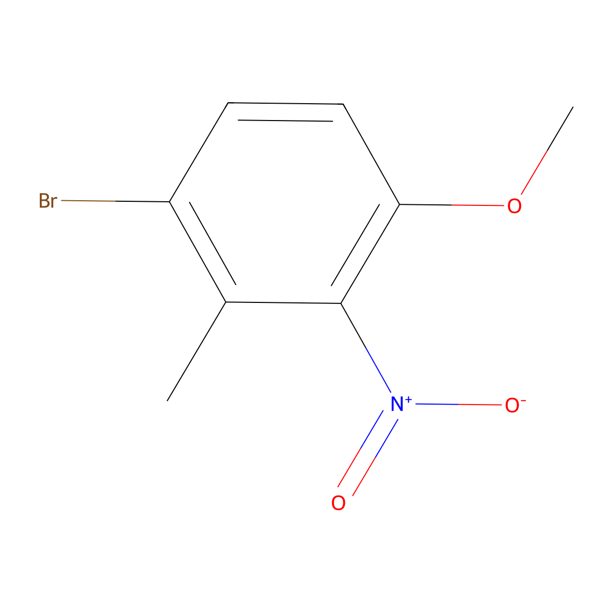 1-Bromo-4-methoxy-2-methyl-3-nitrobenzene molecular structure, CAS 85598-13-6