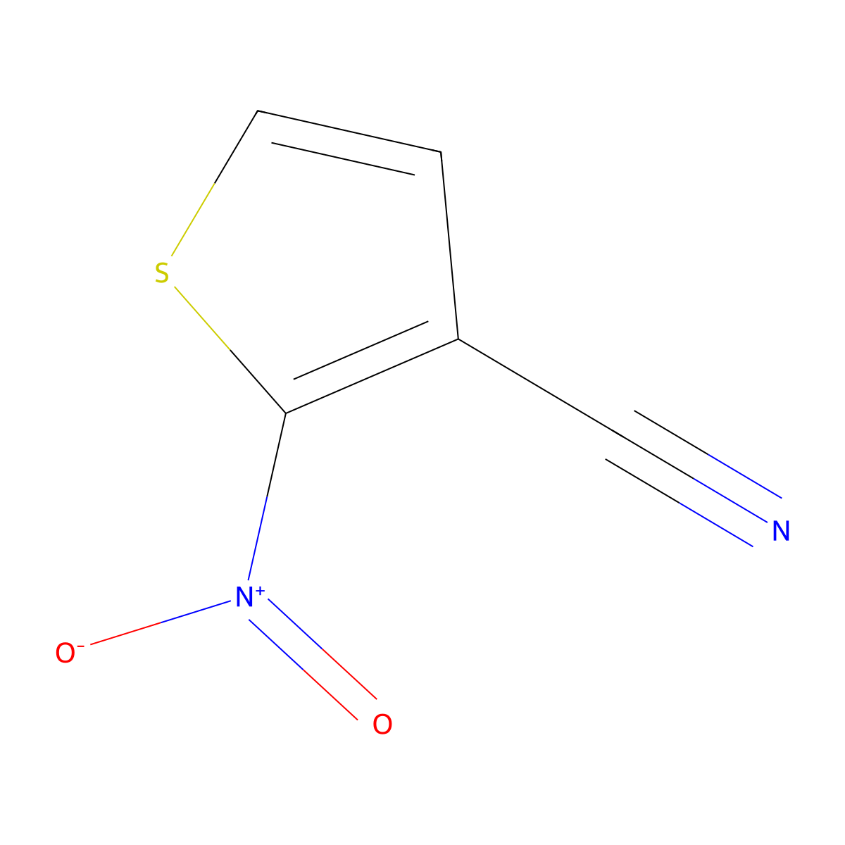 2-Nitrothiophene-3-carbonitrile molecular structure, CAS 85598-50-1