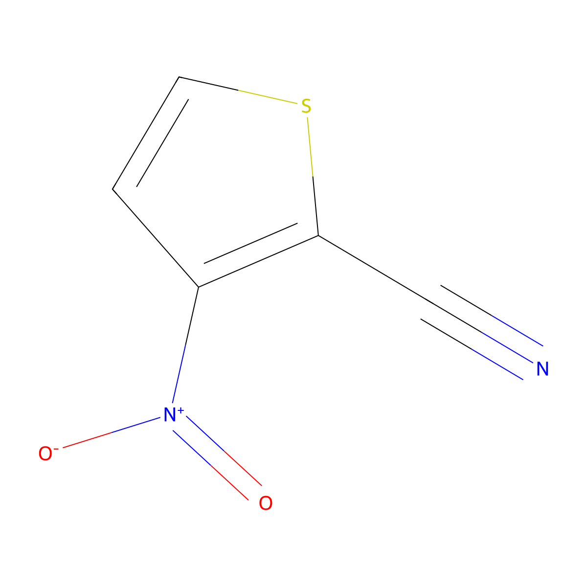 3-Nitrothiophene-2-carbonitrile molecular structure, CAS 85598-51-2