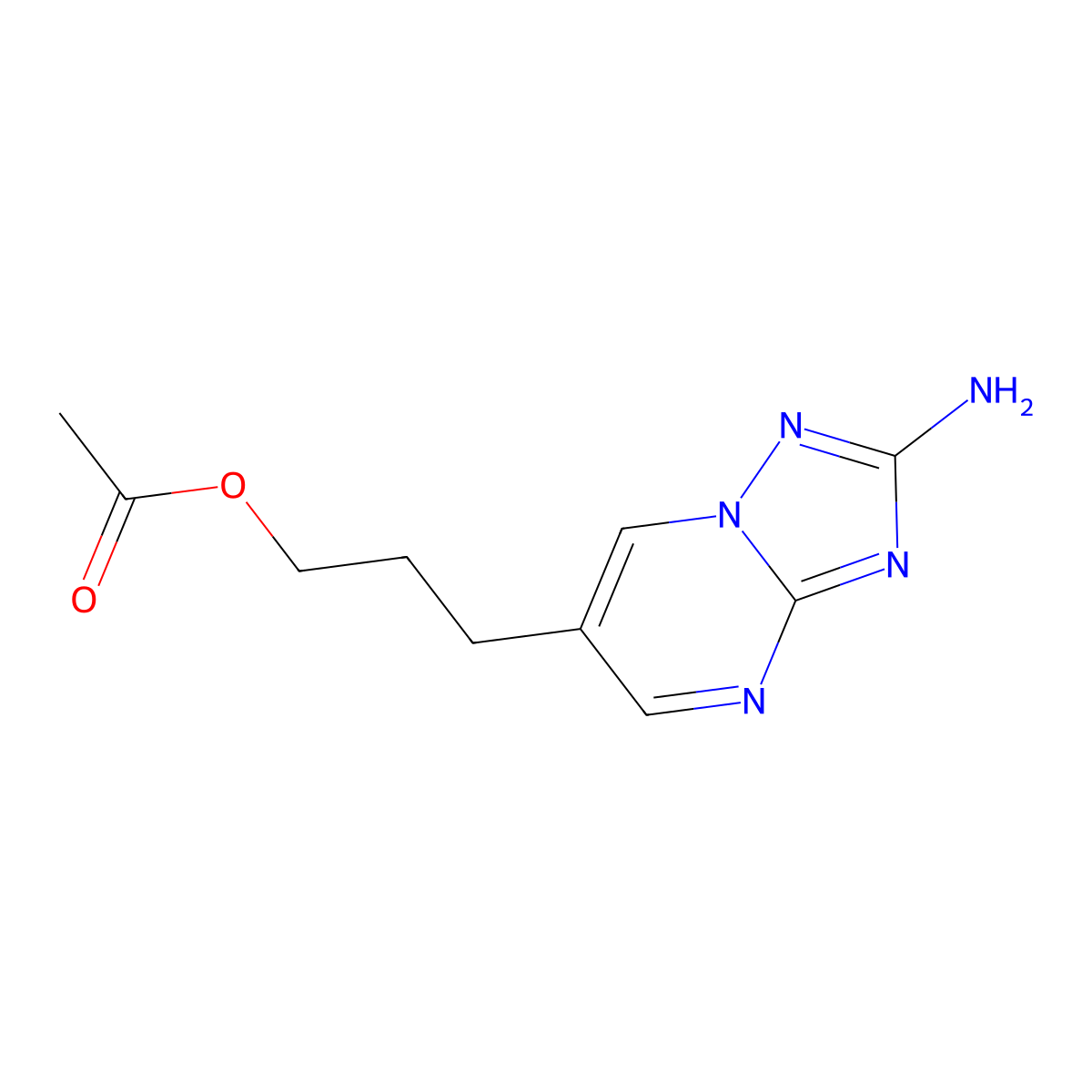 3-(2-Amino-[1,2,4]triazolo[1,5-a]pyrimidin-6-yl)propyl acetate molecular structure, CAS 85599-38-8
