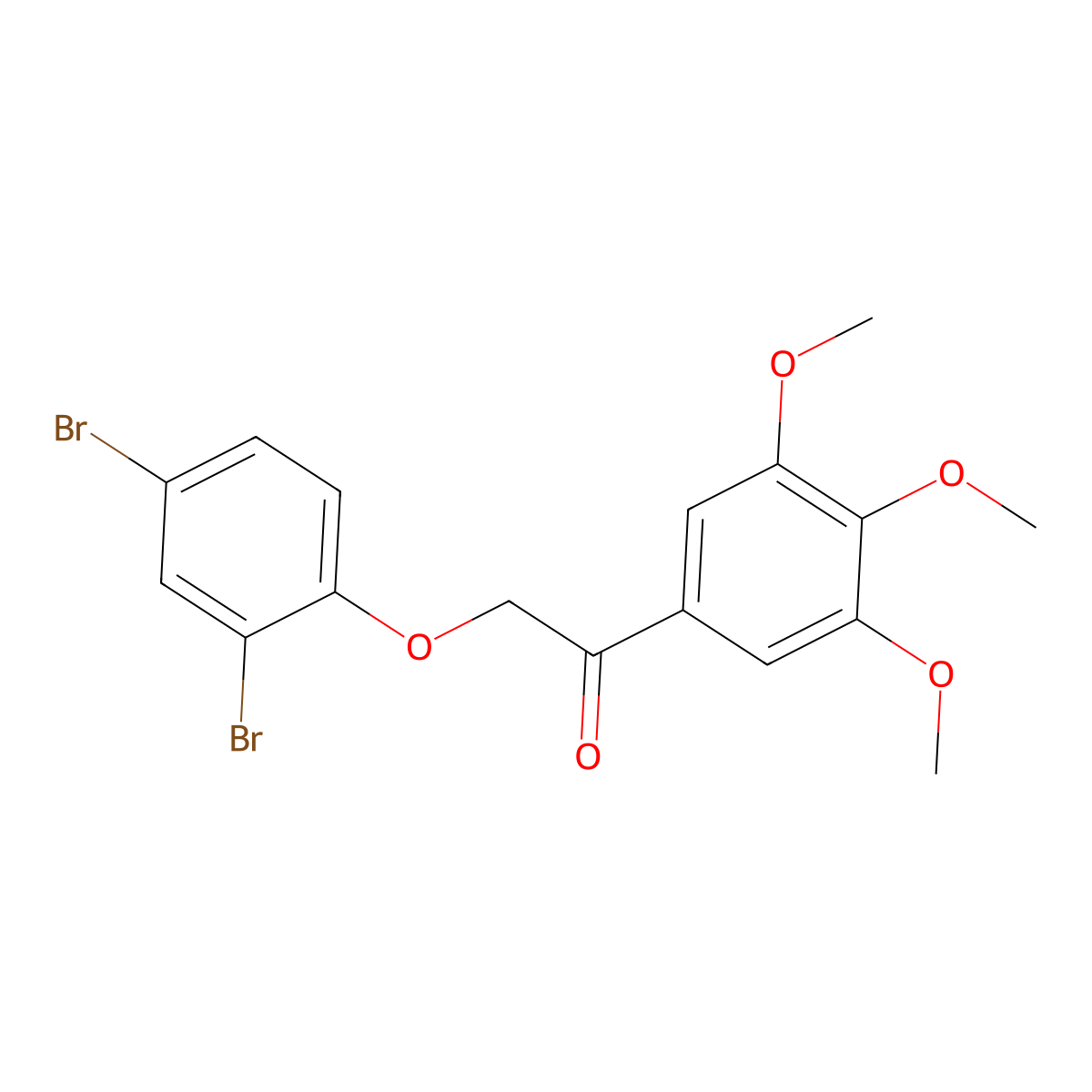 2-(2,4-Dibromophenoxy)-1-(3,4,5-trimethoxyphenyl)ethan-1-one molecular structure, CAS 855990-25-9