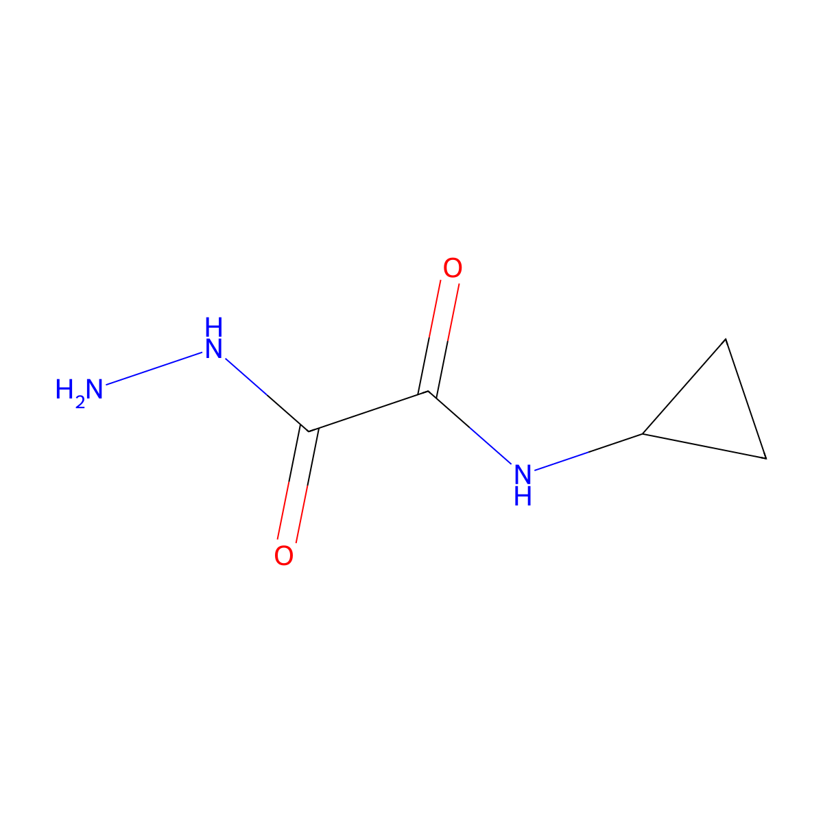N-cyclopropyl-1-(hydrazinecarbonyl)formamide molecular structure, CAS 855991-46-7
