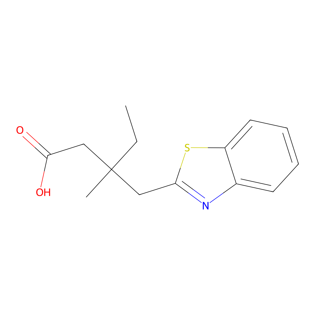 beta-Ethyl-beta-methyl-2-benzothiazolebutanoic acid molecular structure, CAS 855991-49-0