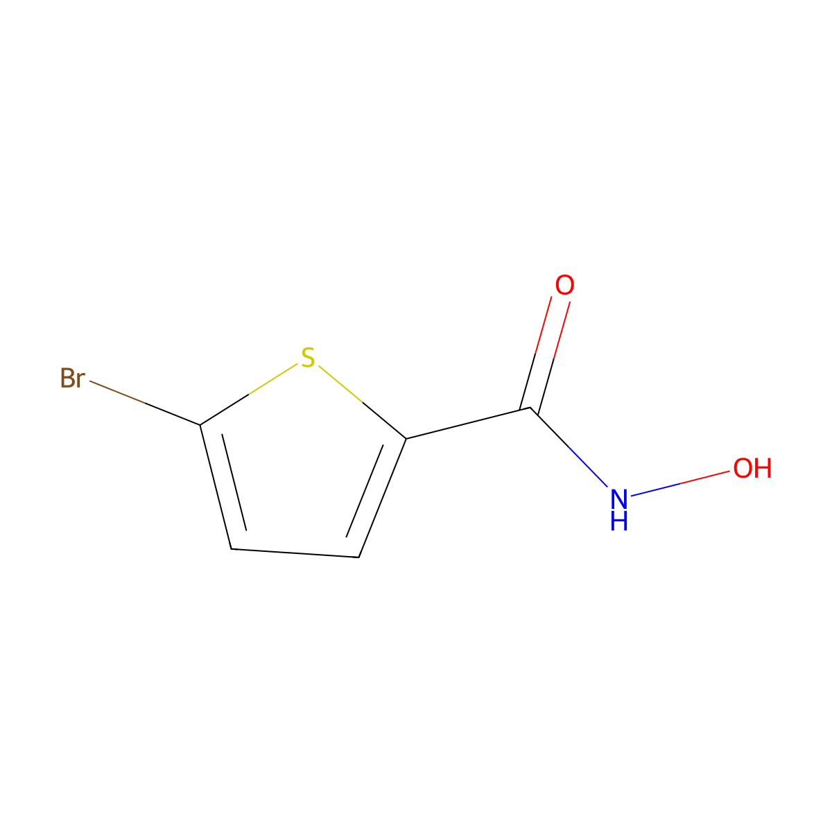 5-bromo-N-hydroxythiophene-2-carboxamide molecular structure, CAS 855991-57-0