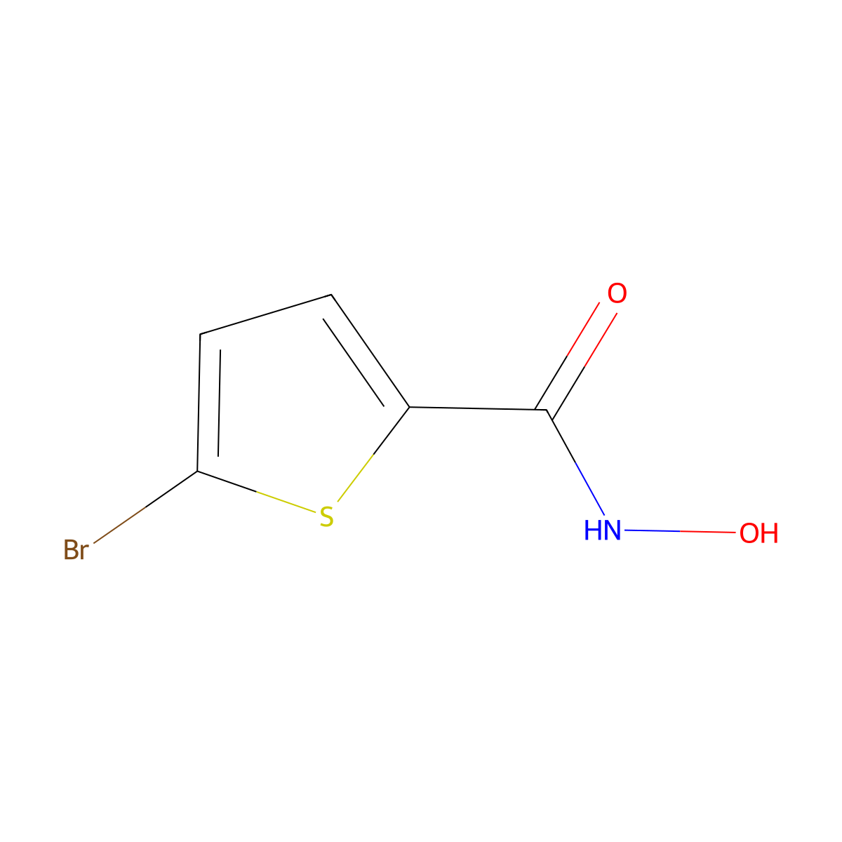 5-bromo-N-hydroxythiophene-2-carboxamide molecular structure, CAS 855991-57-0
