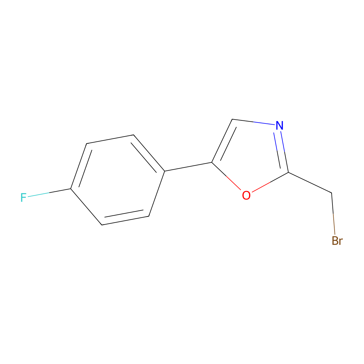 2-(Bromomethyl)-5-(4-fluorophenyl)oxazole molecular structure, CAS 855991-59-2
