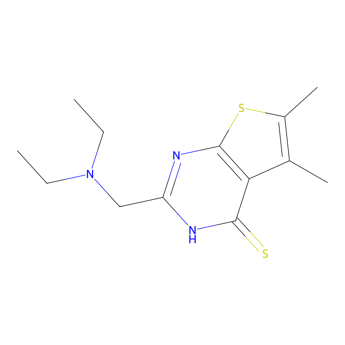 2-[(Diethylamino)methyl]-5,6-dimethylthieno[2,3-d]pyrimidine-4-thiol molecular structure, CAS 855991-74-1