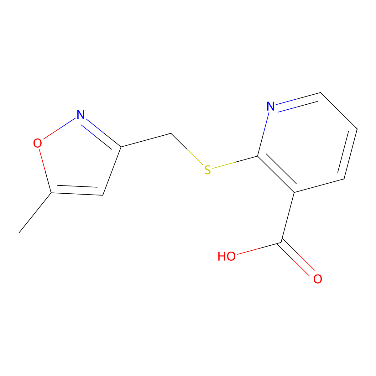 2-{[(5-Methyl-1,2-oxazol-3-yl)methyl]sulfanyl}pyridine-3-carboxylic acid molecular structure, CAS 855991-78-5