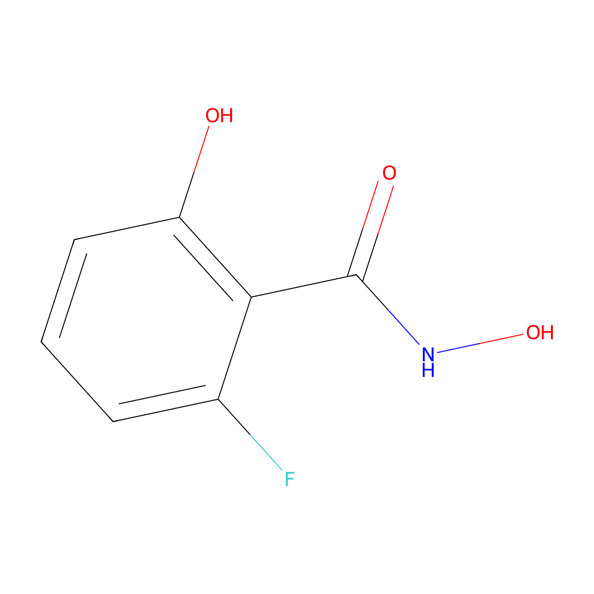 2-fluoro-N,6-dihydroxybenzamide molecular structure, CAS 855996-64-4