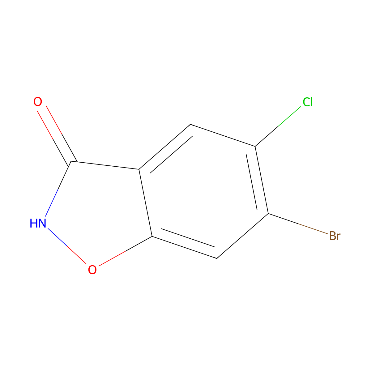 6-Bromo-5-chloro-1,2-benzoxazol-3-ol molecular structure, CAS 855996-74-6