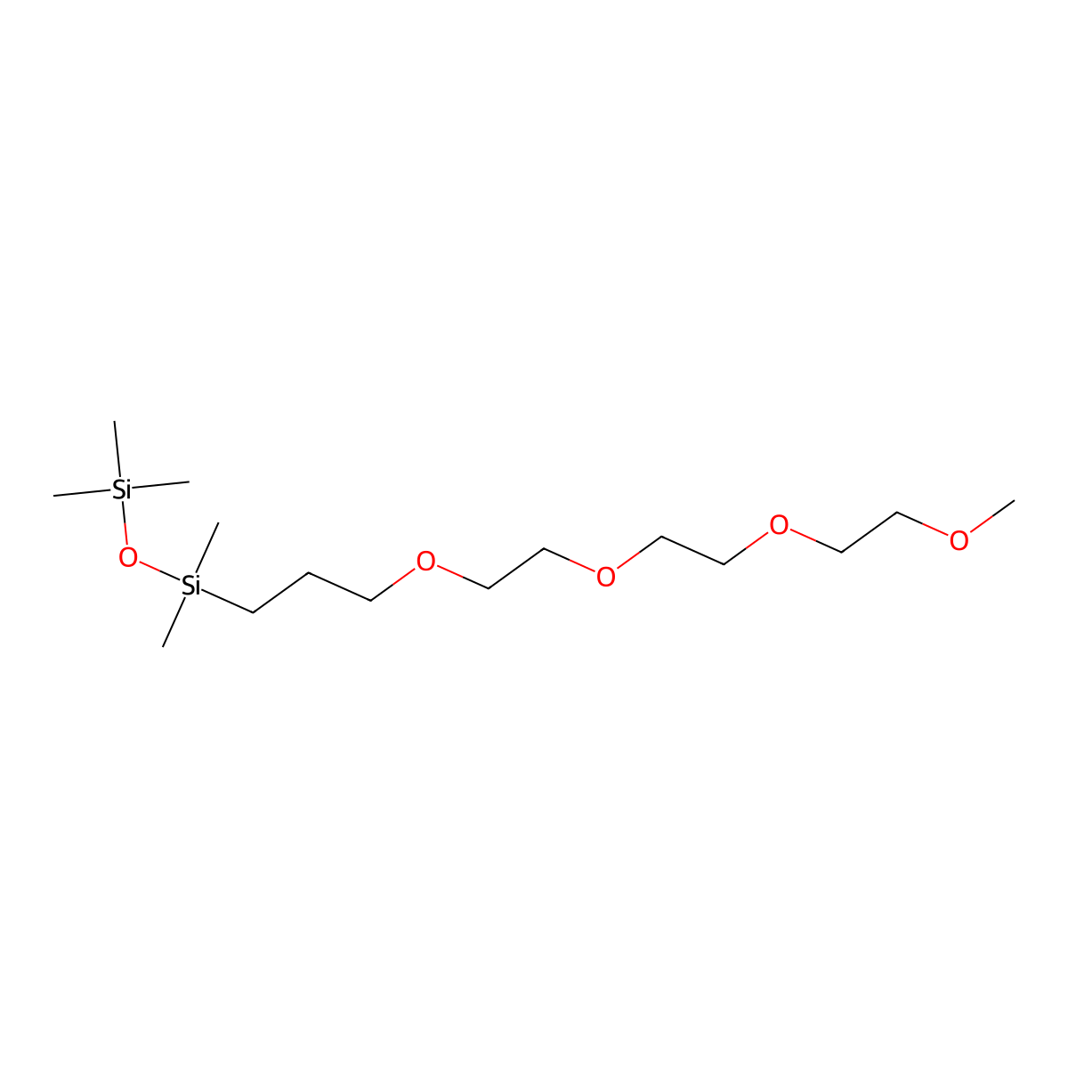 2,2,4,4-Tetramethyl-3,8,11,14,17-pentaoxa-2,4-disilaoctadecane molecular structure, CAS 855996-83-7