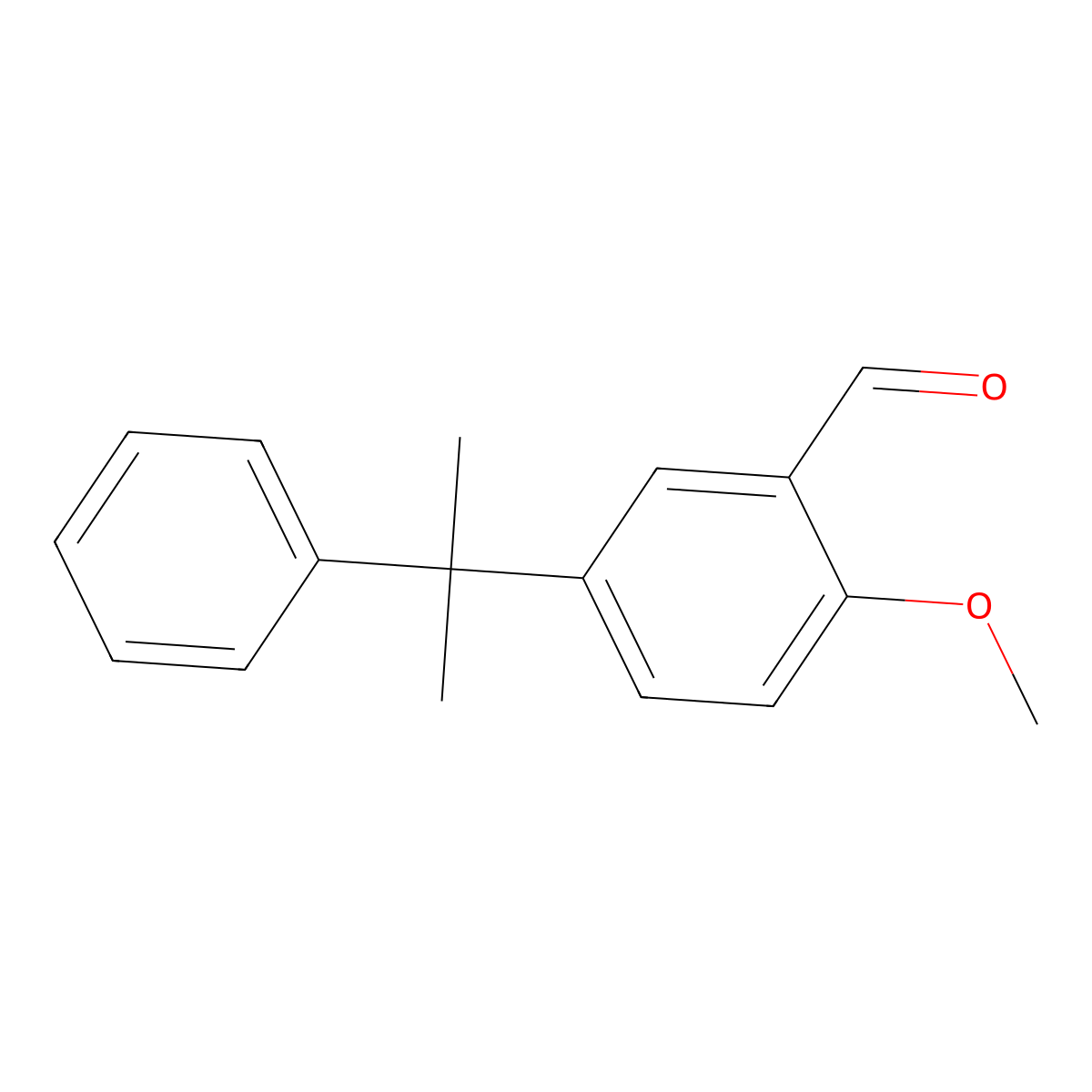 Benzaldehyde, 2-methoxy-5-(1-methyl-1-phenylethyl)- molecular structure, CAS 856017-29-3