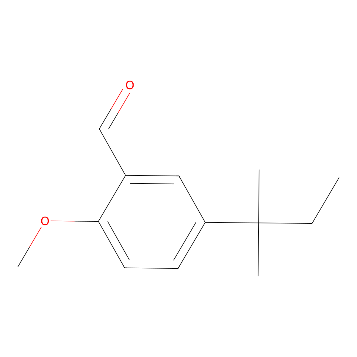 5-(1,1-Dimethylpropyl)-2-methoxybenzaldehyde molecular structure, CAS 856017-30-6