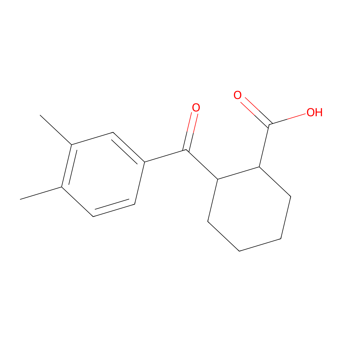 cis-2-(3,4-Dimethylbenzoyl)cyclohexane-1-carboxylic acid molecular structure, CAS 85603-43-6