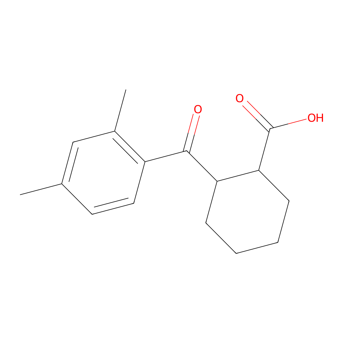 cis-2-(2,4-Dimethylbenzoyl)cyclohexane-1-carboxylic acid molecular structure, CAS 85603-44-7