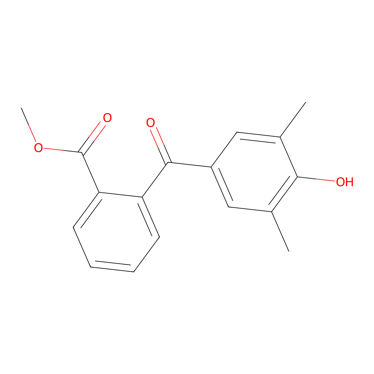 Methyl 2-(4-hydroxy-3,5-dimethylbenzoyl)benzoate molecular structure, CAS 85604-75-7
