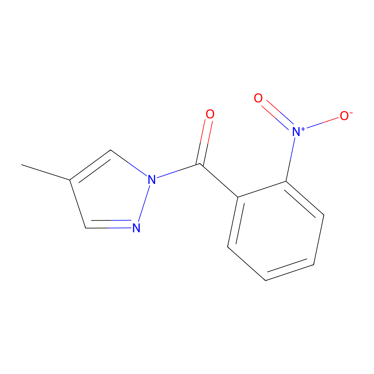 (4-Methylpyrazol-1-yl)-(2-nitrophenyl)methanone molecular structure, CAS 856063-99-5