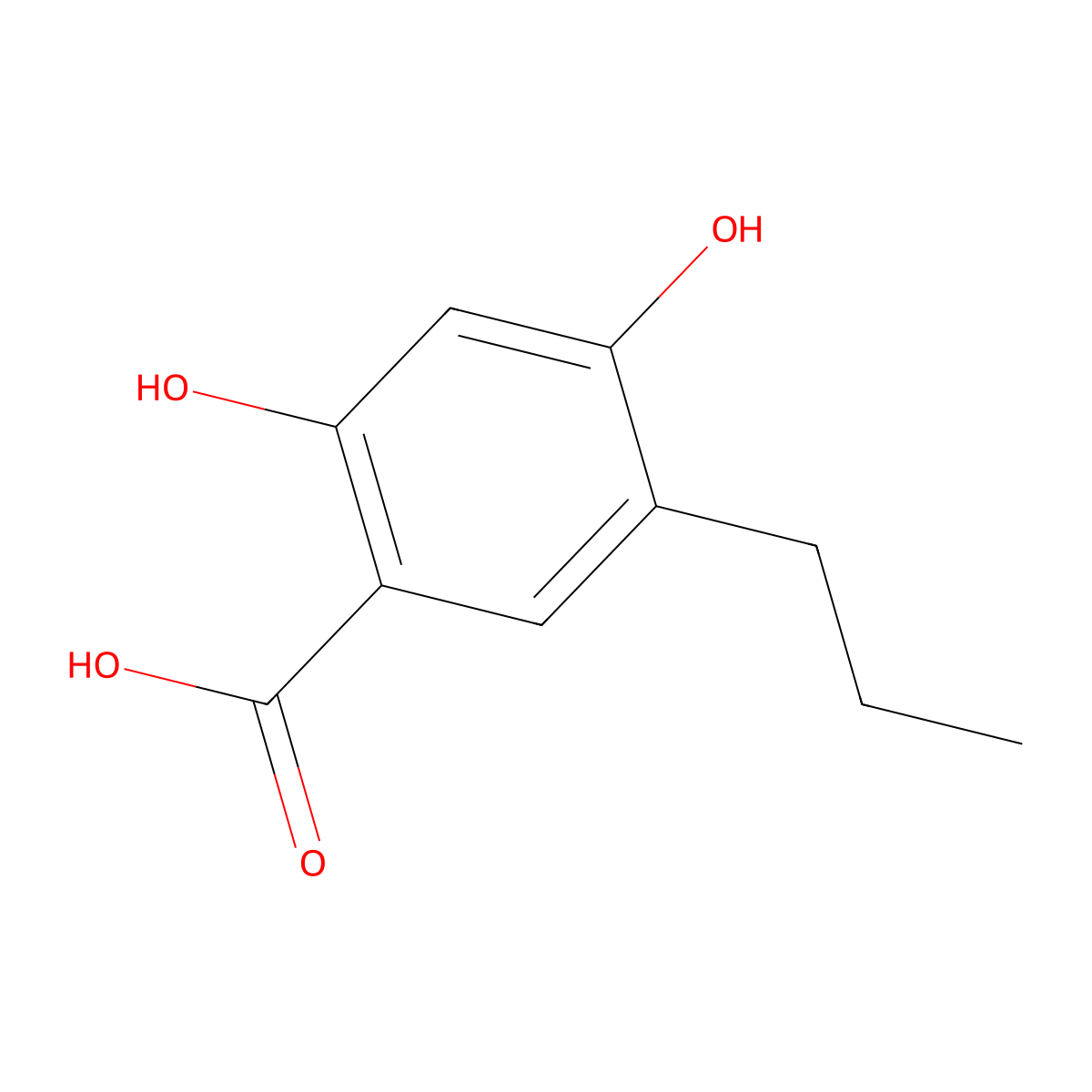 2,4-Dihydroxy-5-propylbenzoic acid molecular structure, CAS 856077-08-2