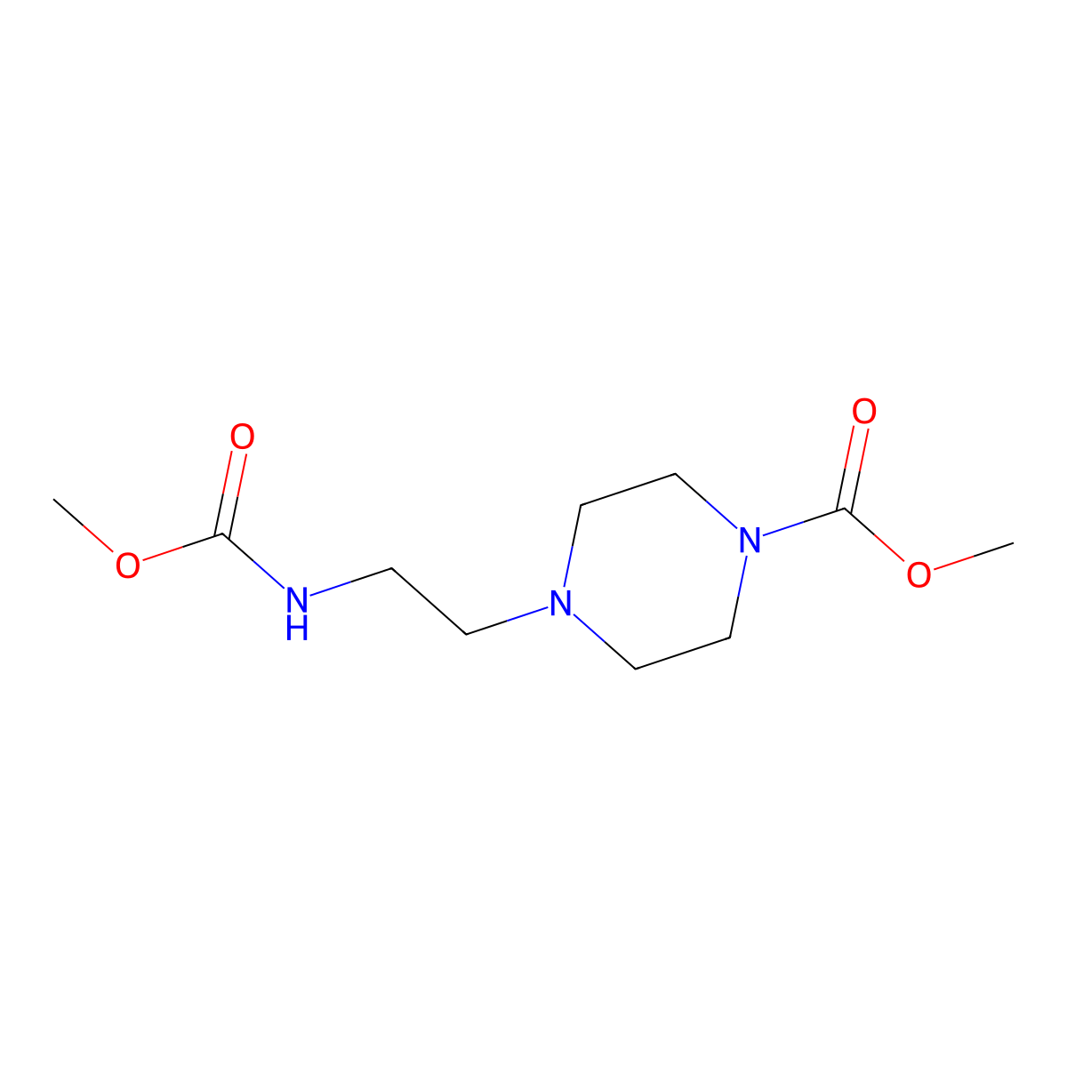 Methyl 4-[2-(methoxycarbonylamino)ethyl]piperazine-1-carboxylate molecular structure, CAS 85608-06-6