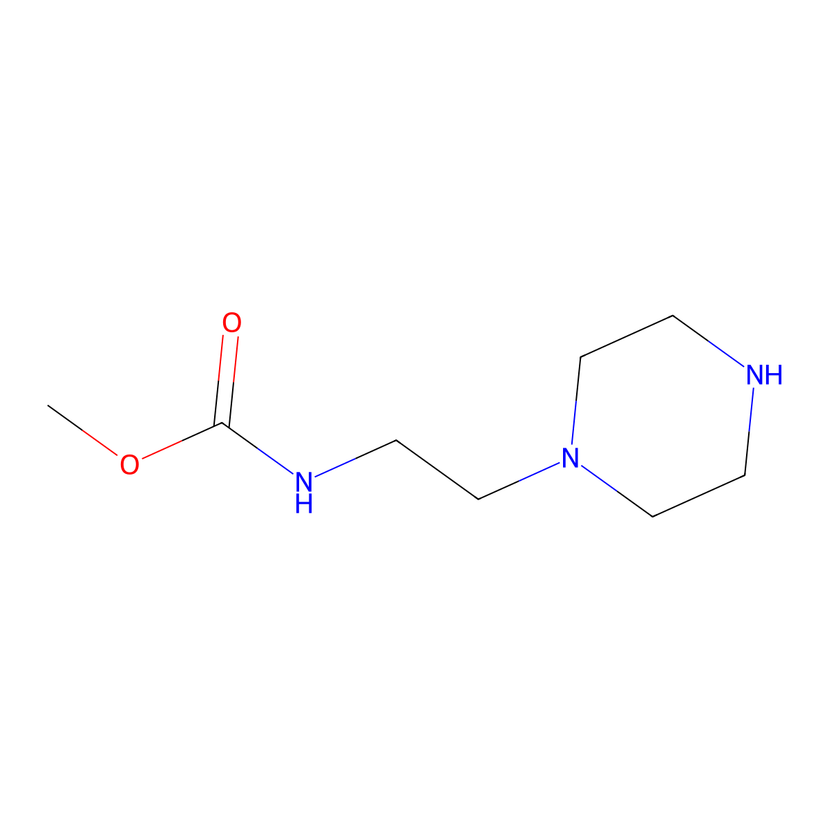 Methyl 2-(piperazin-1-yl)ethylcarbamate molecular structure, CAS 85608-08-8